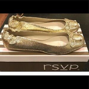 RSVP -Women’s Gold/Sand Ballet Flat Shoes Size 9.5